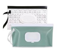 Baby Wipe Dispenser, Portable Wet Wipe Holder for Outdoors, Refillable Wet Wipe Container, Travel Bag for On the Go, Reusable Wet Wipe Dispenser for Hiking (Sage)