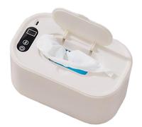 Baby Wipe Warmer, 40-60°C Adjustable Mute Diaper Warmer with LED Display, USB Portable Baby Wipes Dispenser for Home Office Car, White