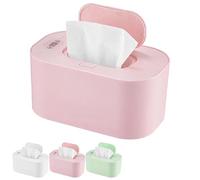 Baby Wipe Warmer,Portable Large Capacity Wipes Warmer Dispenser with LED Display,40-60° Adjustable Baby Wet Wipes Holder,Quiet & Evenly Heating for Home Car Travel Use (Pink)