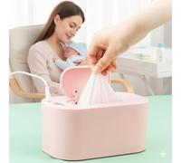 Baby Wipe Warmer,Portable Large Capacity Wipes Warmer Dispenser with LED Display,Adjustable Baby Wet Wipes Holders,Evenly Overall Heating for Home Car Travel Use