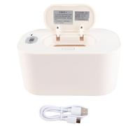 Baby Wipe Warmer Portable USB Temperature Control Versatile Baby Wet Wipe Warmer Dispenser for Home Outdoor Travel Crafted with Robust PP Silicone ABS Materials Holds 80 Wipes (White)