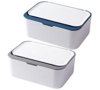 Baby Wipes Dispenser 2PCS Refillable Wipe Holder with Seal Rubber Ring Non-Slip Easy Open and Close Wet Wipe Dispenser Box for Wet Wipe Tissues Masks Organizational Storage 7.5x5x3 inch