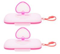 Baby Wipes Dispenser Wet Tissue Box Case Refillable Pouch Wipe Holders with Flip-Top for Diaper Bag Stroller Travel Backpack 8.66 X 5.31 X 1.37 in Pink