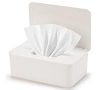 Baby Wipes Dispenser, Wipe Holder for Baby & Adult,Keeps Wet Tissue Fresh, Non-Slip Wipes Case, Wipe Container with Sealing Design Lid (1-White)