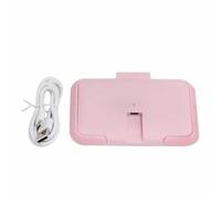 Baby Wipes Warmer with Night Light,Portable Wipes Warmer for Babies,USB Powered Wet Wipes Warmer for Baby Nursery,Baby Wipe Warmer and Dispenser (Pink)