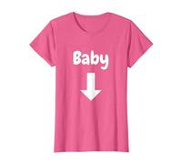 Baby with Arrow Pointing Belly T-Shirt, Women, Pink Heather, X-Small
