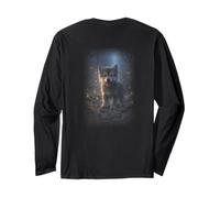 Baby Wolf in Forest Night Long Sleeve T-Shirt