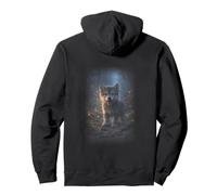 Baby Wolf In Forest Night Pullover Hoodie