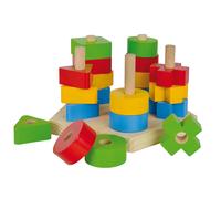 Baby Wooden Stacking Toy 21 Piece Colourful Wooden Block Set Stack and Sort