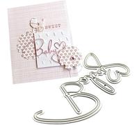 Baby Word Cutting Dies for Card Making,Cutting Dies Cut Stencils for DIY Scrapbooking Photo Album Decorative Embossing Paper Dies for Card Making Templated+Cute Brooch Pin