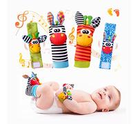 Baby Wrist Rattles Foot Finder Toys Set, Toddler Rattle Sock, Arm Hand Bracelet, Feet Leg Ankle Socks, Gift for Newborn Infant Babies Boy Girl Bebe (Origin Donkey)