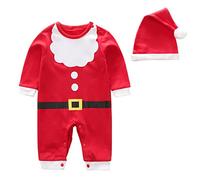 Baby Xmas Outfit,Babys First Christmas Outfit Process Double Zipper Unisex Rompers Jumpsuit Girl The Night Before Kids Costume Funny Hat New Bron Clothes (3#A,9-12 Months)