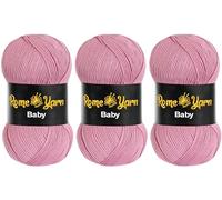 Baby Yarn #3 Light Worsted DK Anti-Pilling Acrylic Yarn for Knitting and Crochet (3 Pack, 1763 Lila)