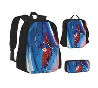 Baby Yo-Da Cartoon 3 PCS School Backpack Lightweight School Bookbag Lunchbox Pencil Bag Large Daypack