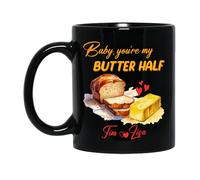 Baby You're My Butter Half Coffee Mug Unique Travel Mug Durable Tea Cup Novelty Gift Foe Birthdays Christmas Anniversary Celebration 330ml
