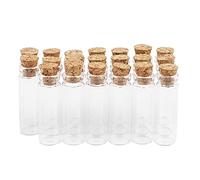 BABYB 20Pcs 11X32Mm Mini Empty Clear Cork Glass Bottles Vials 2Ml