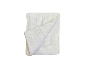 Babybase Cellular Blanket for Cot & Cot Bed, 100% Cotton, 120 x 170 cm, White, Baby Blanket
