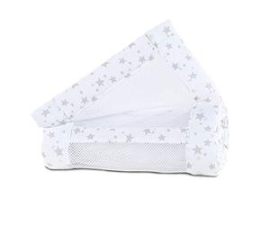 babybay babynest Mesh-Piqué Suitable for Model Original, White Stars Pearl Grey