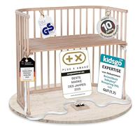 babybay Boxspring XXL Side Bed Made of Solid Beech Wood, Children's Bed, Height infinitely Adjustable and Environmentally Friendly, Baby Bed Grows with The Child (Natural untreated)