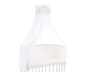 babybay Canopy Organic Cotton with Loop Suitable for All Models, White Glitter Stars Diamond Blue