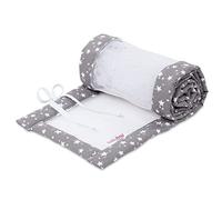 babybay Cot Bumper Mesh Pique for Box Spring XXL Model Taupe Stars White