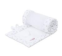 babybay Cot Bumper Mesh Pique for Boxspring XXL Model White Stars Pearl Grey