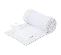 babybay Cot Bumper Mesh Suitable for Maxi, Boxspring, Comfort and Comfort Plus Model, White Glitter Stars Silver
