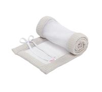 babybay Cot Bumper Mesh Waffle Pique for Boxspring XXL Model White Grey