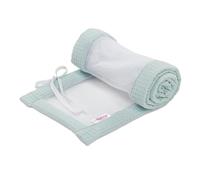 babybay Cot Bumper Mesh Waffle Pique Suitable for Original Model, Light Blue