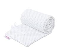 babybay Cot Bumper Piqué Suitable for Boxspring XXL White Dots Pearl Grey