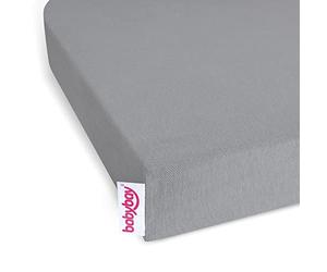 babybay Deluxe Jersey Fitted Sheet Double Pack Suitable for Original Model, Grey