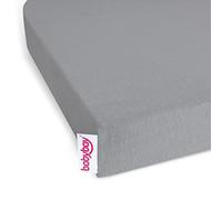 babybay Jersey Fitted Sheet Deluxe Double Pack Suitable for Original Model Grey