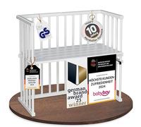 Babybay Midi bedside sleeper Cot, White Varnished, Multi Color, One Size