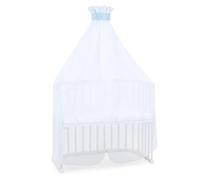 babybay Mosquito Protection and Canopy Pique with Strap Suitable for All Models up to 96 cm Length, Azure Blue Stars White