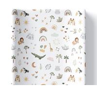 BabyBells Deluxe Boho Safari Animals Unisex Baby Boy Girl Anti Roll Wedge Changing Mat