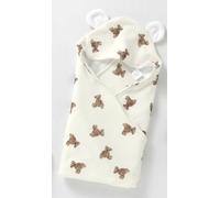 BabyBells Little Teddy Bear Organic Cotton Muslin Hooded Baby Bath Towel | Neutral Baby Boy Girl Unisex