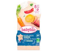 Babybio Bonne Nuit Sweet Potato Sun Vegetables Rice 8 Months and + Organic 2 x