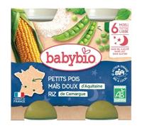 Babybio Good Night Peas Sweet Corn Rice 6 Months and + Organic 2 Pots of 200g