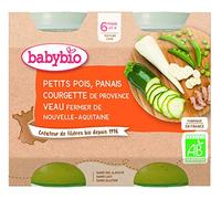 Babybio Pots Petits Pois Panais Courgette/Veau Fermier d'Aquitaine/du Limousin 400g