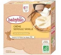 Babybio Semolina Vanilla Cream 6 Months and + Organic 4 Gourds of 85g