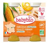 Babybio Sweet Corn Chicken 8 Months and + Organic 2 Pots of 200g