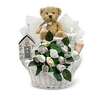 Babyblooms Bertie Bear’s New Baby Gift Basket - Neutral