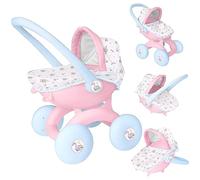 BabyBoo 4-IN-1 My First Pram | Baby Doll Pushchair & Stroller Toy for Toddlers | Interchangeable Pram with Carry Cot & Pushchair | Perfect Role Play Toy for Boys & Girls Ages 18M+