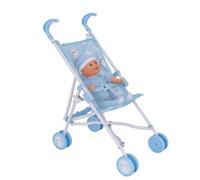BabyBoo Single Stroller | Toy Dolls Buggy | Baby Doll Pushchair, Ages 2+ (Blue Kittens), includes separate logo stickers for wheels