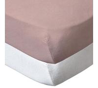 BabyCalin - Set of 2 White/Pink BabyCalin Fitted Sheets - 70x140 cm