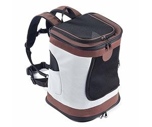 BabycarePro Foldable Dogs Backpack Waterproof Puppy Cat Rucksack Pet Travel Carrier Top Open Soft Side Pet Carrier Bag Brown