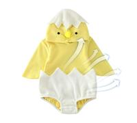 babyChick Romper - Animal Costume, Halloween Outfit | Long Sleeve Flannel 3D Hatching Chick Design, Soft Warm Bodysuit, Cute Party Dress Up For infantsToddlers, Weight: 180g