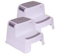 Babycurls 2 Step Stool | 2 Pack | for Toddlers Non Slip Sturdy Double Step Up For Kids Safe Toddler Loo Potty Toilet Training in The Bathroom Kitchen and Home