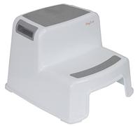 Babycurls 2 Step Stool for Toddlers Non Slip Sturdy Double Step Up For Kids Safe Toddler Loo Potty Toilet Training in The Bathroom Kitchen and Home White