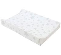 Babycurls Deluxe Anti-Roll PVC Wedge Nappy Baby Changing Mat with Curved Sides and Raised Edges for Babies from Birth Upwards Wipe Clean and Waterproof 69 x 45 x 8cm (Grey Stars)